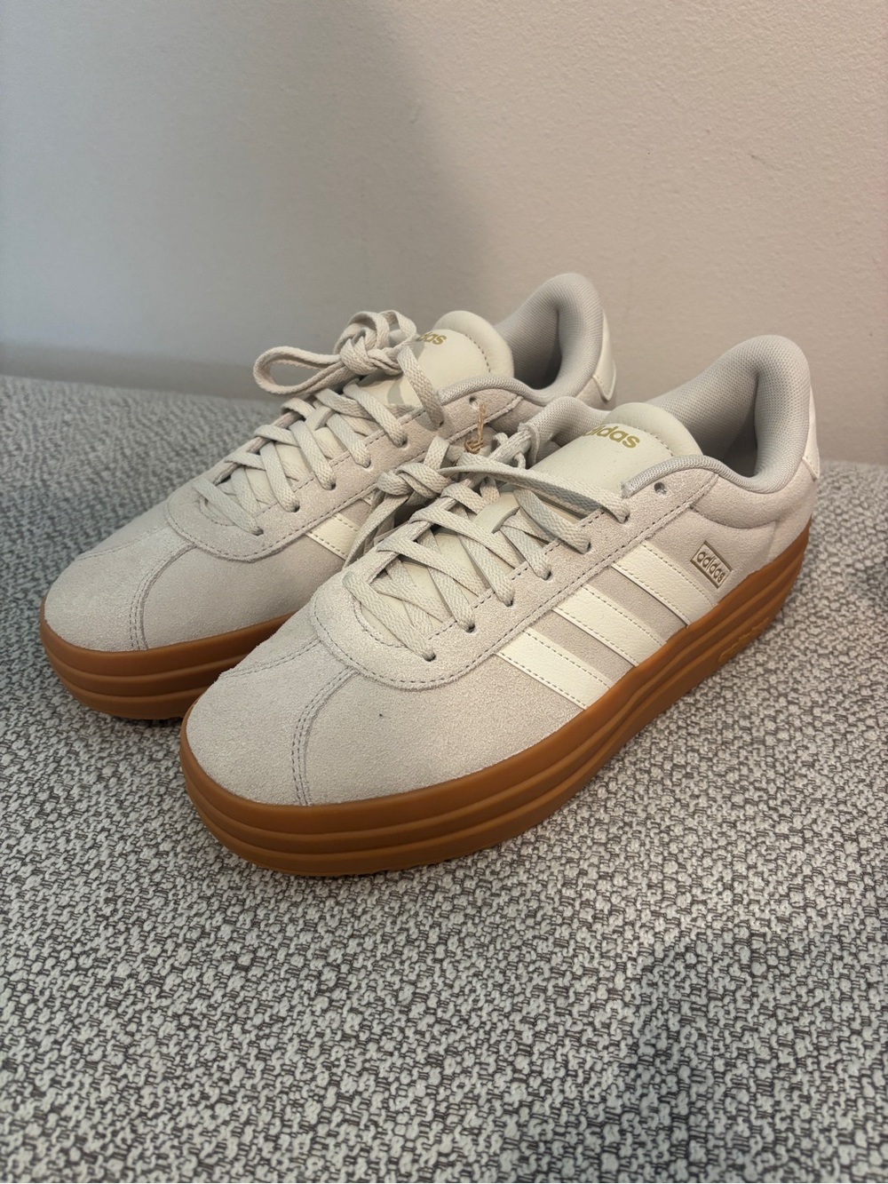 adidas Women’s Cream Suede Sneakers with Gum Sole